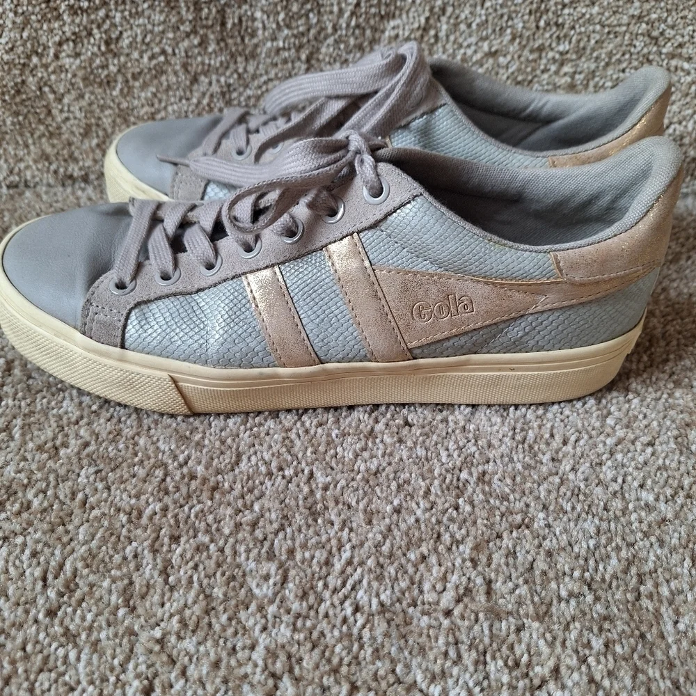Gola Orchid II Women's Metallic Lizard Sneaker Lace Up Size 8